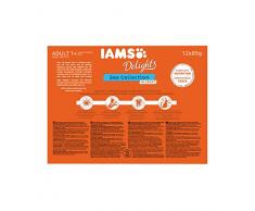 Iams Mer Sea Collection Nourriture Humide en Sauce pour Chat Adulte Toutes Les Races 12 Sachets x 85 g