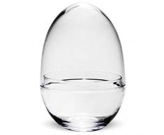 Solavia Bocal de Ovale en Verre et Couverture | Couvercle 28 x 17 cm Oeuf Terrarium, Transparent | Réservoir de Pot de Fleurs en Pot