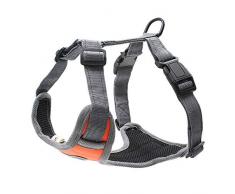 LIVACASA Imperméable Harnais Chien Anti Traction Réglable Réfléchissant Arnet Chien Facile à Mettre avec 1 Anneaux en Métal Harnais pour Moyen Grand Chien Formation ou Marcher Orange L