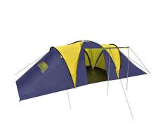 vidaXL Tente dôme familiale 9 Places Bleue et Jaune
