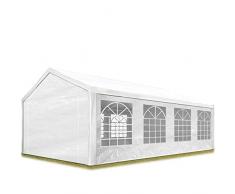 TOOLPORT Tente de réception 4x8 m pavillon Blanc bâche PE épaisse de 180 g/m² imperméable Tente de Jardin