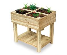 Carré potager sur pieds divisé 80 x 60cm avec bâche