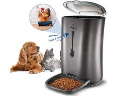 PUPPY KITTY 6.5L Distributeur de Croquettes pour Chats et Chiens Distributeur Automatique de Nourriture Enregistrement Vocal Programmable 4 Repas par Jour Noir