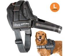 Harnais pour chien par Simply Natural – Harnais pour chien taille S/M/L avec fermetures à scratchs conçu pour empêcher l’animal de s’échapper