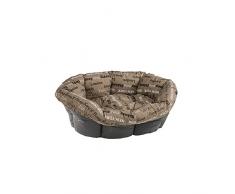 Coussin Ferplast pour Chien et Chats Coussin Sofa 6 Coussin de Rechange Rembourré pour Corbeille en Plastique, Coton Doux Lavable, Réglable avec Cordon Élastique, 73 X 55 X H 27 cm Marron