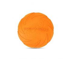 JIeGuanG Frisbee élastique en Caoutchouc pour Petits et Moyens Chiens Orange
