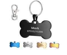 KSZ Médaille Chien et Chat Identification Gravure Personnalisé Prénom Adresse Tel en Acier Inoxydable avec Service Gratuit de Gravure pour