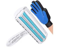 Aenamer® Brosse Poils pour Animaux et Gants de Toilettage Massage Chien Chat - Portable Réutilisable Nettoyage Brosse Ramasse Enlève Poils 3 Pcs pour Chien Chat Vêtements Coussin Canapé Voiture Lit