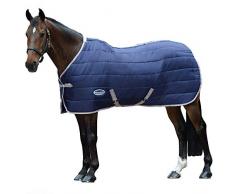 Weatherbeeta - Couverture décurie matelassée semi-épaisse - Cheval (135 cm) (Bleu marine/argent/rouge)