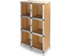 Clapier à lapin 6 cases - Cage lapin, rongeurs Aluminium 6 Cages pour lapins Intérieur Extérieur Hauteur 160 cm