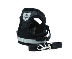 Harnais Chat,Harnais pour Chat,Laisse Harnais Chat,Harnais Laisse pour Chat,Harnais pour Chat avec Laisse Gilet Réfléchissant,Réglable Harnais Laisse pour Chat Petit,aux Chiots Chat Balade (M)