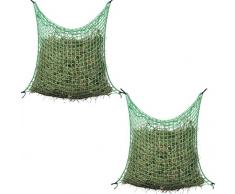 vidaXL Filet à Foin 2 pcs Carré 0,9x1,5 m PP Filet à dalimentation pour Cheveux poneys