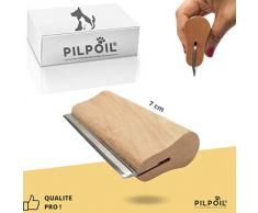 Brosse etrille Anti-Poils Chien/Chat/Cheval/Lapin Anti-mue, élimine 95% sous Poil Mort - Deshedding - Peigne Magique Anti-Poils - Outil de toilettage Pro Pilpoil™- Bois Naturel/Ergonomique