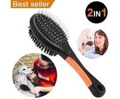Brosse Chiens Et Chats, Brosse Chien Poil Long Et Court, Double Face Brosse Animaux Brosse Anti Poils/Brosse Toilettage/Brosse DéMêLante Chat/Chien, Massage Grooming Pinceau Pour Chien Chat Animaux