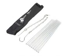 VGEBY Grilles de Trépied, Grilles de Barbecue Pliables Suspendues pour la Cuisson de l’Alumine Dure pour Le Pique-Nique Camping Voyager Randonnée