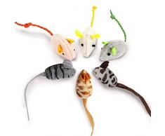 KTL 6 Pièces Jouet pour Chat, Peluches Souris Jouets pour Chat, coloré drôle Souris Petite Chat Pet Jouet