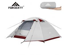 Forceatt Tente 2 Personnes Camping, 4 Saison Imperméable Anti UV, Tente Ultra Legere Facile Dôme Double Couchepour Pique-Nique, Randonnée, Trekking, Camping