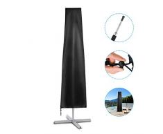 Deyard Parasol Cover Housse pour Parapluie Extra-Large à Suspension Invisible avec Fermeture éclair Invisible, Style trapézoïdal, revêtement en Argent