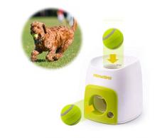 YOHAPPY Jouet de Lanceur de friandises interactif pour Chien avec 1 Balle, Lanceur de Balle de Tennis et Lanceur de Nourriture Amusant pour Chien
