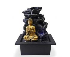 ZenLight Shira Fontaine d’Intérieur avec Pompe et Eclairage LED, résine, Taille Unique