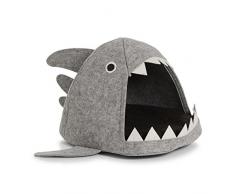 Zeller 14374 Chat de Panier, Feutre Chats de Requin Panier, Feutre, Gris, 45 x 38 x 34 cm