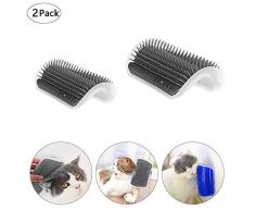 Mein HERZ 2 Pcs Chats Brosse Peigne Fournitures, Brosse d’Angle de toilettage et Massage pour Chat avec Herbe à Chat pour Chat Groomer Brosse Peigne Chiens Chats Cheveux De Rembourrage (L & M)