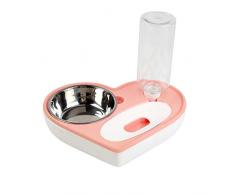 Redsuns Distributeurs automatiques de Nourriture Croquettes Accesoires Gamelle Chien Bols Chats Feeder Fontaine deau Potable Animaux de Compagnie Nourriture deau Amovible Rose