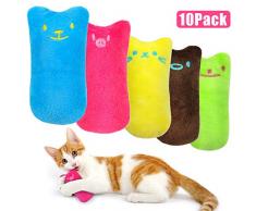 O-Kinee Jouet en Peluche Cataire Jouets Chat Herbe à Chat,Pet Supplies Chat à Mâcher et à Nettoyer Les Dents,Jouets Naturels pour Chat pour Tous Les Chats et Chatons Appropriés (5 Couleurs)