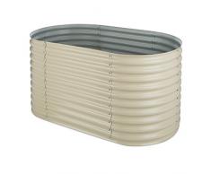 Blumfeldt High Grow Carré potager surélevé plantations (1,6 m, alliage zinc-aluminium résiste efficacement aux intempéries, travail confortable en hauteur) - beige
