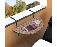 Table de balcon suspendue Demi-circulaire Terre cuite
