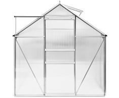 Serre de jardin en aluminium 5,85m³ avec fenêtre et gouttière - M4