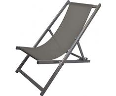 MATEXA Chilienne Confort anti UV en aluminium Chaise pliante dextérieur fauteuil de terrasse (Gris)