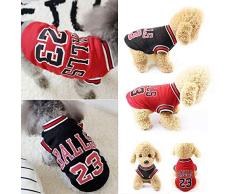 Vawal Vetement Chien et Chat, Chiot Gilet T-Shirt DéTé sans Manches VêTements pour Petit Chien Animaux Femelle & Male, Noir, Rouge (S, Noir)
