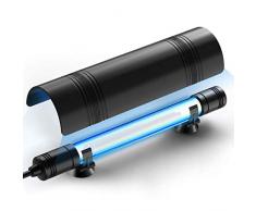 CanKun Stérilisateur UV Aquarium, Lampe UV Submersible Lumière De Destruction Dalgues Imperméable pour Purifier leau des Aquariums, Bassins,Bocal À Poissons,8W