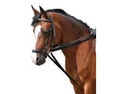 PFIFF 004239-60-Pony Rênes allemandes en toile Poney Noir Warmblut/Full