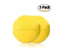 PETCUTE Frisbee pour Chiens Disque 2 pièces Disque Volant pour Chien Jouets Interactif pour Chiens en Caoutchouc