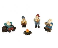 GlitZGlam Le Camp des Nains de Jardin Heureux. Ensemble de 6 éléments pour Jardin Miniature