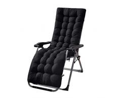Dvuboo Coussin de Bain de Soleil, Tapis de transats pour Patio, Coussin épais pour Salon inclinable, Housse de siège pour Extérieur et Intérieur,Jardin,Terrasse (170x53x8cm),Noir