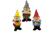 MUAMAX Lot de 3 nains de jardin miniatures