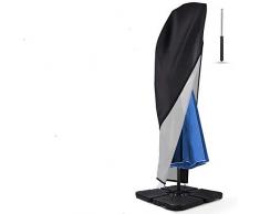 Housse de Protection Pour Parasol avec Une Tige Télescopique, Protection Couverture Parapluie en 420D Oxford Imperméable/Anti-Poussière/UV/Tempête de neige avec Fermeture à Glissière Sac de Rangement