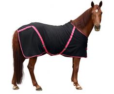 Kerbl Couverture Rugbe Classic Noire/Fraise, 145 Cm pour Cheval Grand