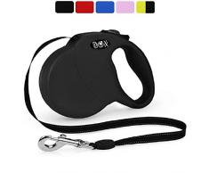 DDOXX Laisse Chien Enrouleur, Réfléchissante | Nombreuses Couleurs & Tailles | pour Petit, Moyen Gros & Grand | Laisses rétractable Chat Chiot | XS, 3 m, à 8 kg, Noir