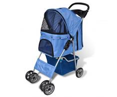 Festnight- Poussette pour Chien Chat Animaux |Domestique Chien Poussette| Chariot Bleue | Pliable 15 kg 37 x 80 x 99