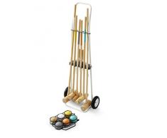Vertbaudet Jeu de Croquet Enfant en Bois Multicolore TU