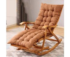 INCLINABLES balancelle Armchairs- Rocking Chair adulte Siesta Casual Balcon Bureau des ménages pliant en bois massif Old Man Bamboo Lounge -Applicable for intérieur et extérieur xiuyun