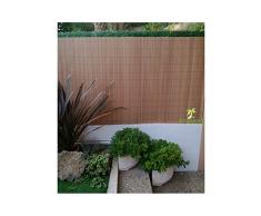 Jet7garden - Canisse PVC double face effet bois teck en rouleau - 3 m - 3 x 1,80 m