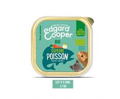 Edgard & Cooper Paté en Boite pour Chien Adulte Biologique Nourriture Naturelle sans Gluten, Lot de 17 Barquettes de 100g, Alimentation Saine complète et équilibrée (Poisson Bio)
