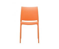 CLP Chaise de Jardin Maya en Plastique Empilable - Chaise de Cuisine Résistante aux UV, Chaise de Bistro - Charge Max. 160 kg: Orange