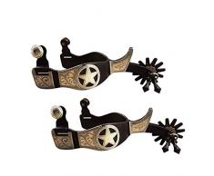 szdc88 1 Paire éPeron Western Antique éPeron Ornements DéQuitation éQuipement éQuestre Durable pour Toutes Les Bottes DéQuitation Et Cavalier pour Hommes