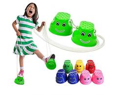 MoGist Les Enfants marchent sur des échasses Smiley Sorgho Un Ensemble de Couleurs aléatoires en Plastique